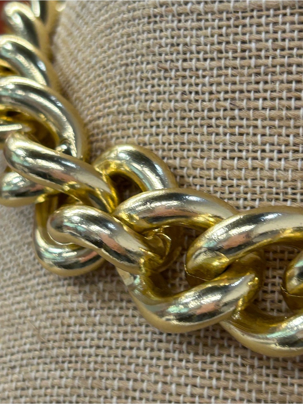 Gold Chunky Curb Chain Necklace - Bold Women's Jewelry - Picture 3 of 8
